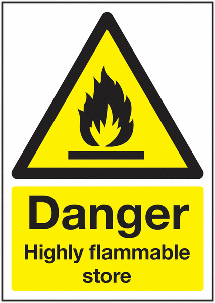 Danger Highly Flammable Store Sign