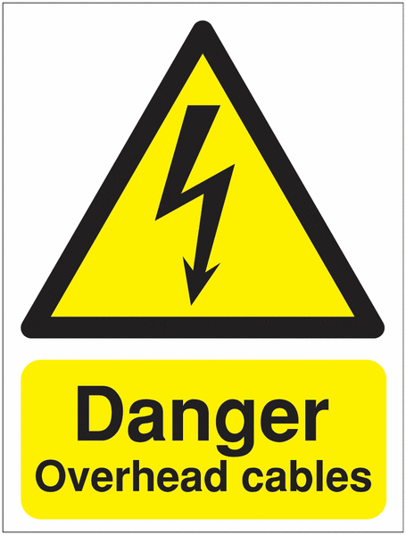 Danger Overhead Cables Sign