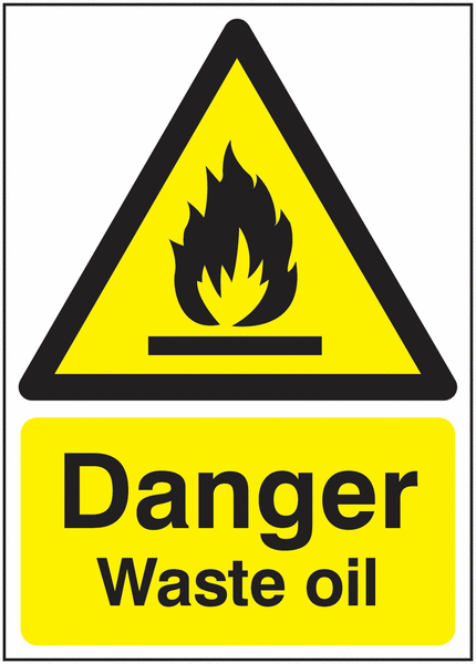 Danger Waste Oil Signs