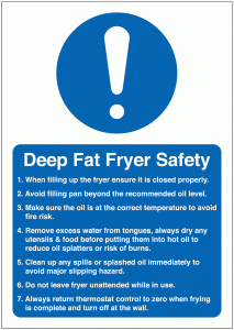 Deep Fat Fryer Safety Sign (With Symbol)