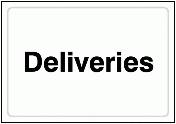 Deliveries Sign