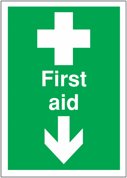 Directional First Aid Signs – First Aid Arrow Down