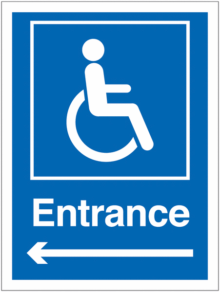 Disabled Parking Signs – Entrance Left Arrow