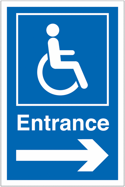 Disabled Parking Signs – Entrance Right Arrow