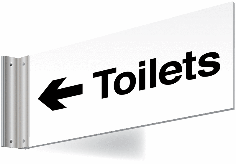 Double-Sided Directional Toilet Washroom Signs