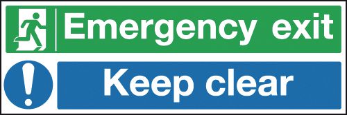Emergency Exit Keep Clear Multi-Message Signs