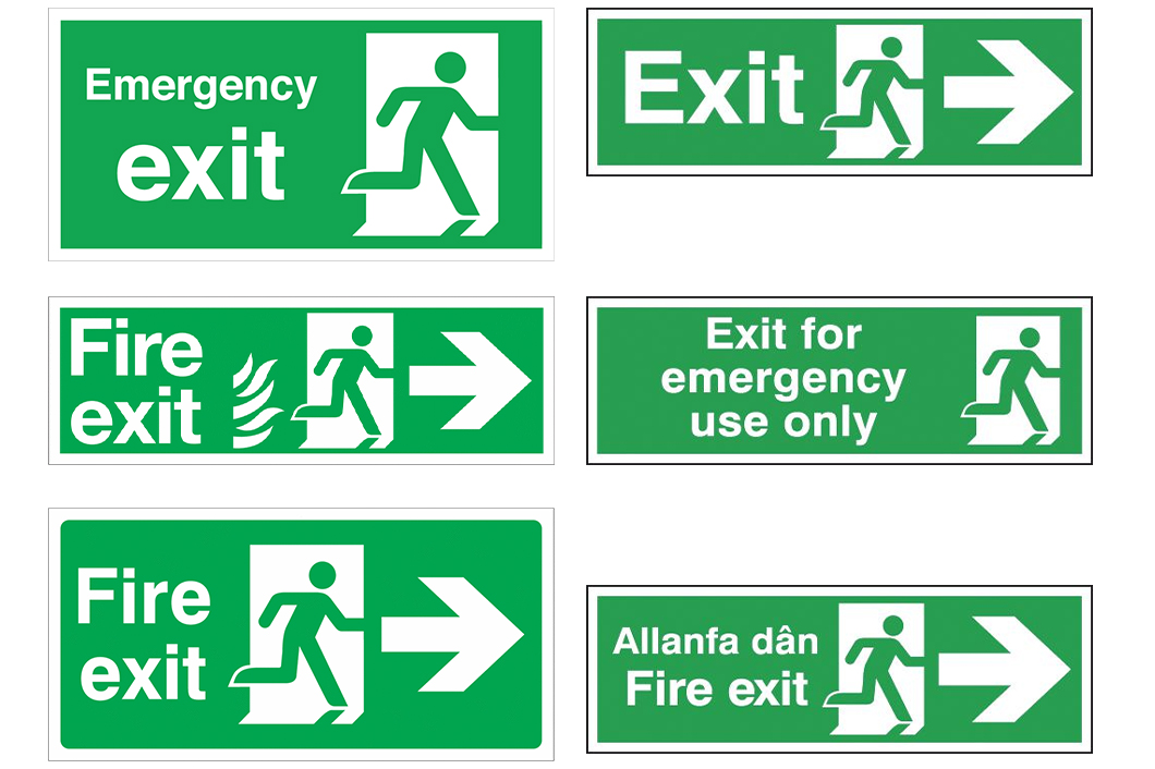 Fire Exit Right Signs