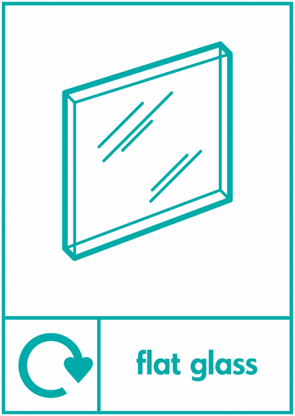 Flat Glass - WRAP Glass Waste Recycling Signs