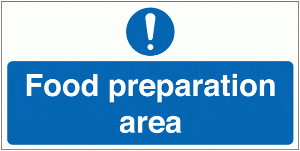 Food Preparation Area Sign