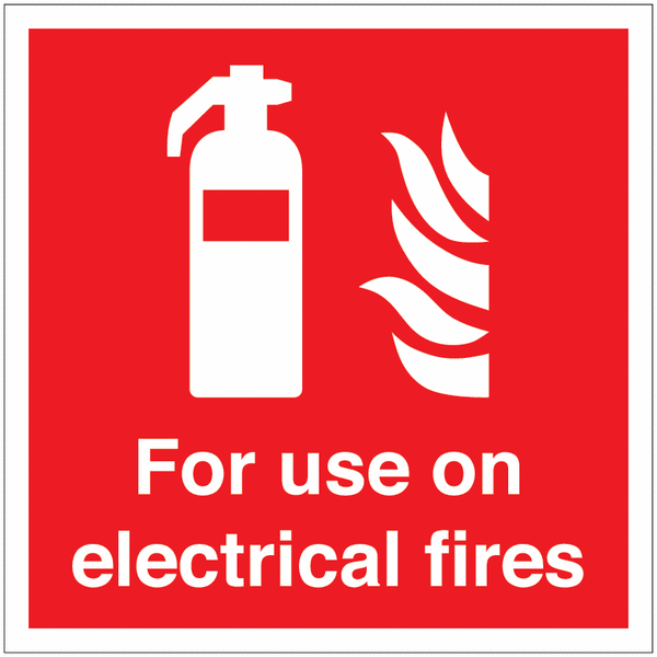For Use On Electrical Fires Sign