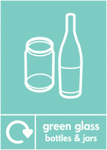 Green Glass Bottles & Jars – WRAP Glass Recycling Signs