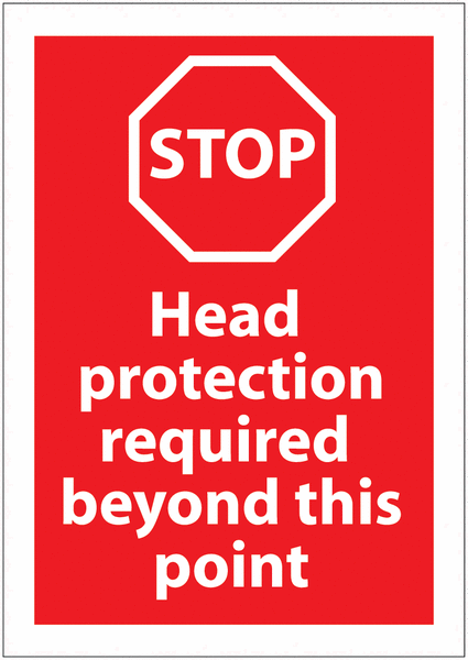 Head Protection Required PPE Stop Awareness Signs