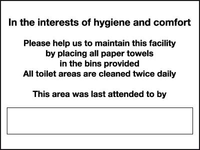 Cleaning & Washroom Signs