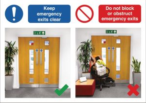 Keep Emergency Exits Clear Do & Don’t Visual Signs
