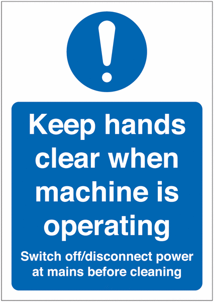 Keep Hands Clear Sign (With Symbol)