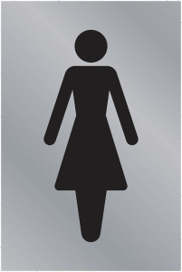 Ladies Toilets (Symbol) Sign – Aluminium & Brass