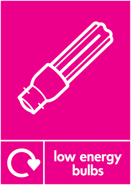 Low Energy Bulbs WRAP Electrical Recycling Signs