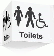 Male, Female & Accessible Toilet Projecting Signs