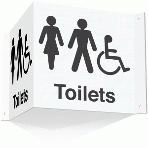 Male, Female Accessible Toilet Projecting Signs