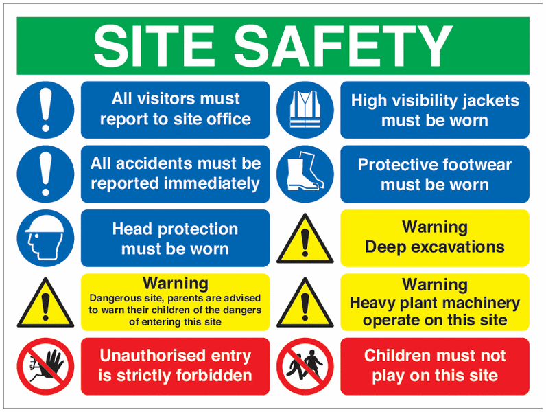 Message Site Safety Multi-Message Sign