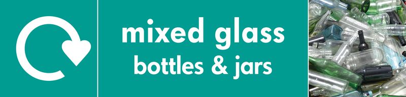 Mixed Glass – WRAP Glass Waste Recycling Pictorial Signs