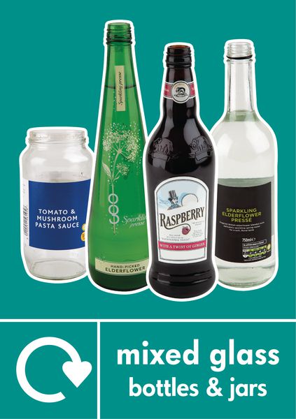 Glass Recycling Signs