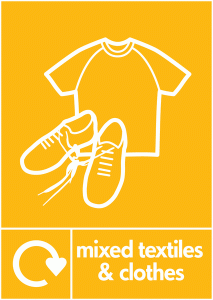 Mixed Textiles & Clothes Wrap Textile Recycling Signs