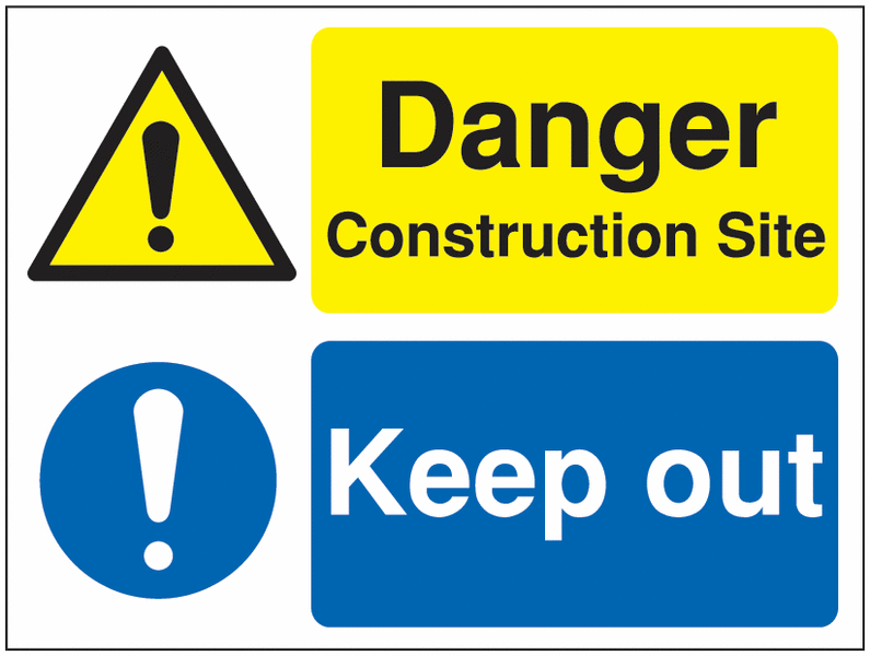Multi-Message Site Signs – Danger Construction Site