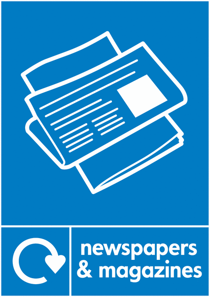 Newspapers Magazines WRAP Paper Waste Recycling Signs