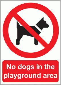 No Dogs In Playground Area Signs