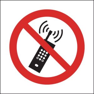No Mobile Phones Symbol Window Fix Sign