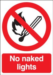No Naked Lights Signs