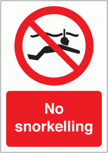 No Snorkelling Sign
