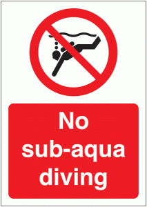 No Sub-Aqua Diving Sign
