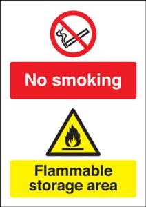 No Smoking Flammable Storage Area Multi-Message Signs