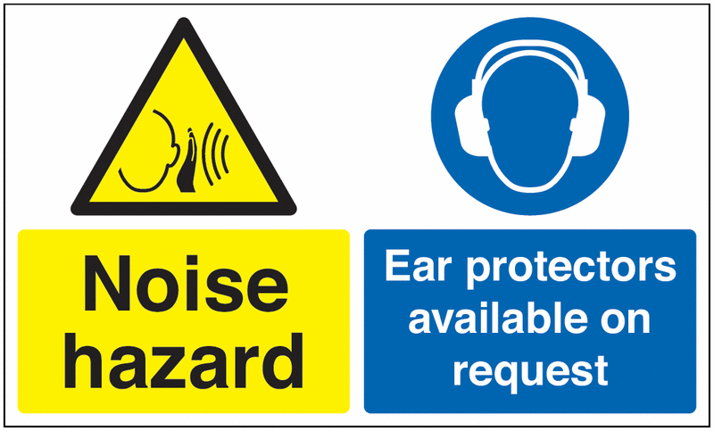 Noise Hazard/Ear Protectors Available On Request Signs