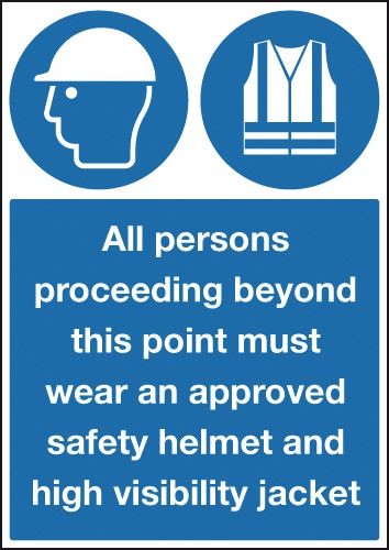 Persons Proceeding Beyond This Point Must Wear Signs