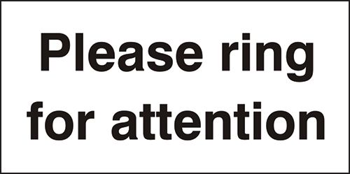 Please Ring For Attention Sign