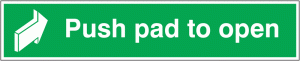 Push Pad To Open & Back Arrow Fire Door Signs