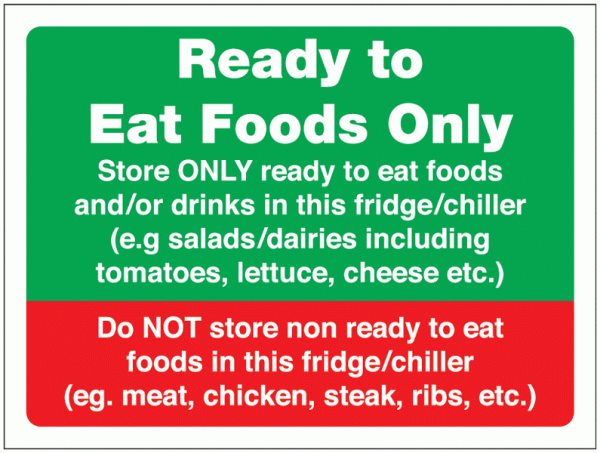Ready To Eat Foods Only Sign