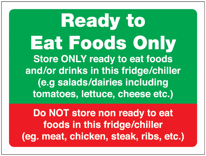 Ready To Eat Foods Only Sign