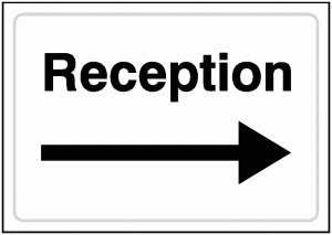 Reception (Arrow Right) Signs
