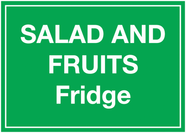 Salad And Fruits Fridge Sign