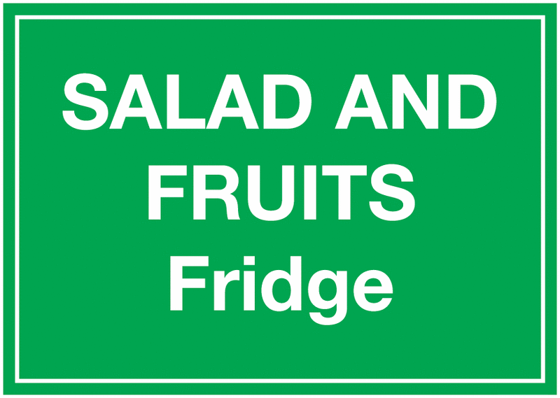 Salad And Fruits Fridge Sign