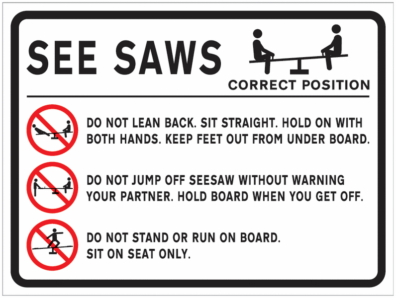 See Saws Correct Position Sign