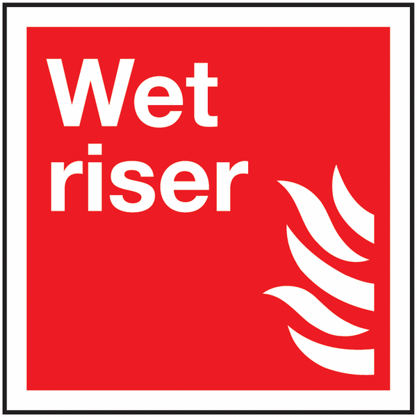 Self-Adhesive Wet Riser Square Signs – Single Vinyl Sign
