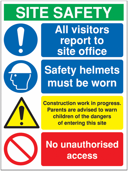 Site Safety Signs – All Visitors Report to Site Office