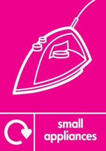 Small Appliances (Iron Symbol) WRAP Recycling Signs