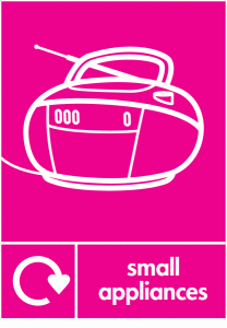 Small Appliances (Radio Symbol) WRAP Recycling Signs