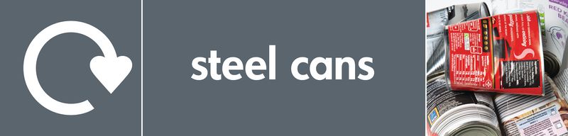 Steel Cans – WRAP Metal Waste Recycling Pictorial Signs